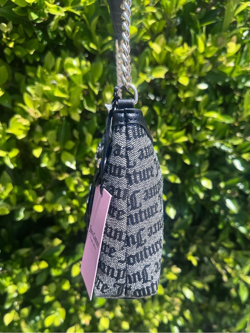 Juicy Couture Black Logo Floral Appliqué Mini Shoulder Bag - Picture 2 of 3